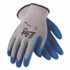 PROTECTIVE INDUSTRIAL PRODUCTS INC G-Tek® 391310L GP Latex-Coated Cotton/Polyester Gloves, EN388: 1111, 10" Long, Large, Gray/Blue, 12 Pairs