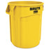 RUBBERMAID COMMERCIAL PROD. 2620 YEL Vented Round Brute Container, 20 gal, Plastic, Yellow