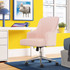 MILLWORK HOLDING CO INC Serta CHR200085  Leighton Home Mid-Back Office Chair, Twill Fabric, Blush Pink/Chrome