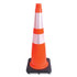 TATCO 35500 Traffic Cone, 10.75 x 10.75 x 28, Orange/Silver/Black