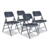 NATIONAL PUBLIC SEATING NPS® 304 300 Series Deluxe All-Steel Triple Brace Folding Chair, Supports Up to 480 lb, 17.25" Seat Height, Blue, 4/Carton
