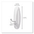 3M/COMMERCIAL TAPE DIV. Command™ 170693ES General Purpose Wire Hooks, Large, Metal, White, 5 lb Capacity, 3 Hooks and 8 Strips/Pack