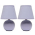 ALL THE RAGES INC Simple Designs LT2008-PRP-2PK   Mini Ceramic Globe Table Lamp, 8.66inH, Purple, 2pk