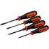 Crescent CDTSET4PC Screwdriver Sets; Screwdriver Types Included: Phillips, Slotted, Torx; Hex ; Container Type: Clamshell ; Tether Style: Not Tether Capable ; Number Of Pieces: 4 ; Insulated: No