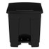 SAFCO PRODUCTS 9924BL Plastic Step-On Receptacle, 8 gal, Metal, Black