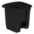 SAFCO PRODUCTS 9924BL Plastic Step-On Receptacle, 8 gal, Metal, Black