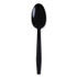 BOARDWALK TSHWPPBIW Heavyweight Wrapped Polypropylene Cutlery, Spoon, Plastic, Black, 1,000/Carton