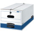 FELLOWES INC. 0070409 Bankers Box Stor/File Stringed Medium-Duty Storage Boxes, Letter Size, 10in x 12in x 24in, White/Blue, Case Of 20