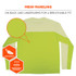 TENACIOUS HOLDINGS, INC. ergodyne® 12145 Chill-Its 6689 Cooling Long Sleeve Sun Shirt with UV Protection, X-Large, Lime