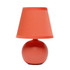 ALL THE RAGES INC Simple Designs LT2008-ORG   Mini Ceramic Globe Table Lamp, 8.66inH, Orange