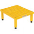 Vestil AHW-H-1924 Step Stand Stool: 9" OAH, 19" OAW, 1 Step, Steel, Yellow