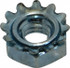 Value Collection R52001637 #12-24, Zinc Plated, Steel K-Lock Hex Nut with External Tooth Lock Washer