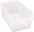 Quantum Storage QSB810CL Plastic Hopper Shelf Bin: Clear