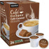 Light and airy notes define the Cafe Escapes caramel cafe K-Cup Pods. This delicious beverage makes a perfect after-dinner treat.  A buttery sweetness and enticingly deep caramel flavor mix and mingle in every cup.  Each K-Cup Pod has a built-in coffee filter - no measuring and no mess.  K-Cup Pods are designed for use in single-cup brewing systems.  Includes a box of 24 caramel coffee K-Cup Pods.