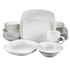 GIBSON OVERSEAS INC. 99599968M Gibson Home Hagen 30-Piece Square Dinnerware Set, White