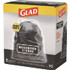 CLOROX SALES CO. Glad® 78952 Guaranteed Strong Large Drawstring Trash Bags, Three-Ply, 30 gal, 1.05 mil, 30" x 33", Black, 90/Carton