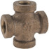 Merit Brass X110-02 Brass Pipe Cross: 1/8" Fitting, FNPT x FNPT x FNPT x FNPT, Class 125