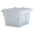 Orbis FP03 CLEAR Polypropylene Attached-Lid Storage Tote: 70 lb Capacity