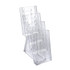 AZAR DISPLAYS 252306  4-Pocket Crystal Styrene Tiered Modular Brochure Holders, 13 1/4inH x 4 1/2inW x 7 1/2inD, Clear, Pack Of 2