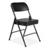NATIONAL PUBLIC SEATING NPS® 3210 3200 Series 2" Vinyl Upholstered Double Hinge Folding Chair, Supports Up to 300 lb, 18.5" Seat Height, Black, 2/Carton