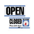 CONSOLIDATED STAMP MFG CO 098013 Cosco Open/Closed/Will Return With Clock Sign, 6in x 11 1/2in