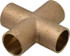 NIBCO B270700 Cast Copper Pipe Cross: 3/4" Fitting, C x C x C, Pressure Fitting