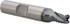 Hertel 44839025 Roughing End Mill: 1/4" Dia, 3 Flutes, Single End, Cobalt