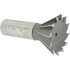 MSC DT225012-60 Dovetail Cutter: 60 °, 2-1/4" Cut Dia, 1-1/16" Cut Width, High Speed Steel
