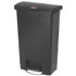 RUBBERMAID COMMERCIAL PROD. 1883611 Slim Jim Streamline Resin Step-On Container, Front Step Style, 13 gal, Polyethylene, Black