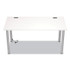 UNION & SCALE 24398966 Essentials Writing Table-Desk with Integrated Power Management, 59.7" x 29.3" x 28.8", White/Aluminum