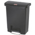 RUBBERMAID COMMERCIAL PROD. 1883609 Slim Jim Streamline Resin Step-On Container, Front Step Style, 8 gal, Polyethylene, Black