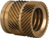 E-Z LOK HI-316-WH 3/8 16 UNC, 0.494" Diam, Brass Unheaded Heat Installed Threaded Insert