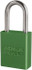 American Lock S1106GRN Lockout Padlock: Keyed Different, Key Retaining, Aluminum, Plated Metal Shackle, Green