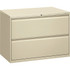 HNI CORPORATION 892LL HON 800 42inW x 19-1/4inD Lateral 2-Drawer File Cabinet With Lock, Putty