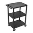 H. WILSON/ LUXOR FURNITURE HE42-B Luxor 3-Shelf Cart, 41inH x 24inW x 18inD, Black