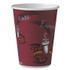 DART SOLO® 412SIN Paper Hot Drink Cups in Bistro Design, 12 oz, Maroon, 50/Bag, 20 Bags/Carton