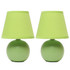 ALL THE RAGES INC Simple Designs LT2008-GRN-2PK   Mini Ceramic Globe Table Lamp, 8.66inH, Green, 2pk