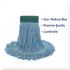BOARDWALK 502BLCT Super Loop Wet Mop Head, Cotton/Synthetic Fiber, 5" Headband, Medium Size, Blue, 12/Carton