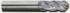 Accupro 12184891 Ball End Mill: 1" Dia, 3" LOC, 4 Flute, Solid Carbide