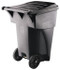 Rubbermaid FG9W2200GRAY Rollout Recycling Container/Trash Can: 95 gal, Rectangle, Gray