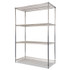 ALERA SW504824SR NSF Certified Industrial Four-Shelf Wire Shelving Kit, 48w x 24d x 72h, Silver