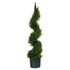 NEARLY NATURAL INC. Nearly Natural T1412  Cypress Spiral Topiary Tree 3'H Artificial Plant With Planter, 36inH x 8inW x 8inD, Green/Black