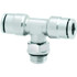 Norgren 102671028 Push-To-Connect Tube to Male & Tube to Male BSPP Tube Fitting: Swivel Tee Adapter, Tee 1/4" Thread