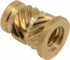 E-Z LOK FL-632-HI #6 32 UNC, 0.214" Diam, Brass Headed Heat Installed Threaded Insert