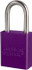 American Lock S1106PRP Lockout Padlock: Keyed Different, Key Retaining, Aluminum, Plated Metal Shackle, Purple