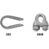 Campbell T7670449 Wire Rope Clip, Thimble Clip & Thimble: 5/16" Rope Dia, Steel