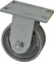 Albion 81CA06401R Rigid Top Plate Caster: Cast Iron, 6" Wheel Dia, 2-1/2" Wheel Width, 2,000 lb Capacity, 7-5/8" OAH