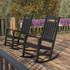 FLASH FURNITURE 2JJC14703BK  Winston All-Weather Rocking Chairs, Black, Set Of 2 Chairs