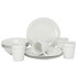 GIBSON OVERSEAS INC. 99599950M Gibson Home Tuxedo Deluxe 12-Piece Dinnerware Set, White/Gold