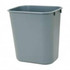 Rubbermaid FG295500GRAY Trash Can: 14 qt, Rectangle, Gray